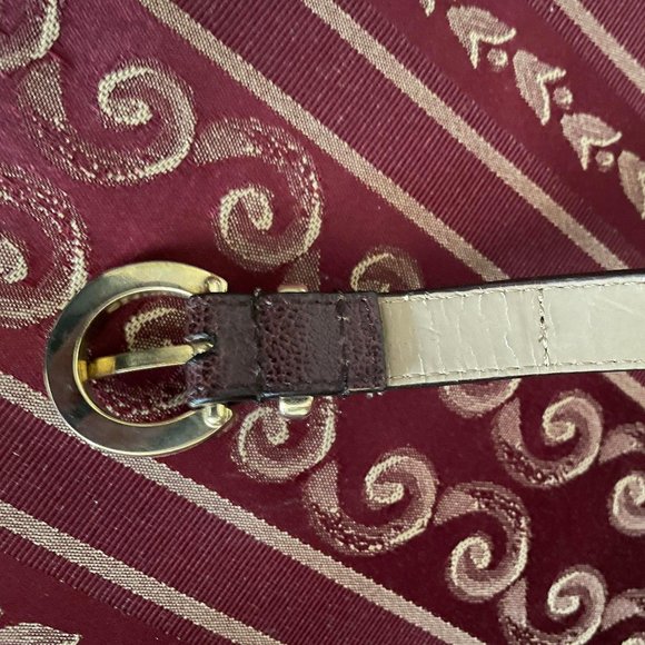 Vintage S Oscar la Renta Genuine Cowhide Leather Cheetah Belt Brown Beige Gold